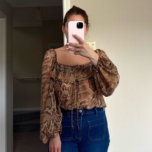 Zara Snakeskin Top